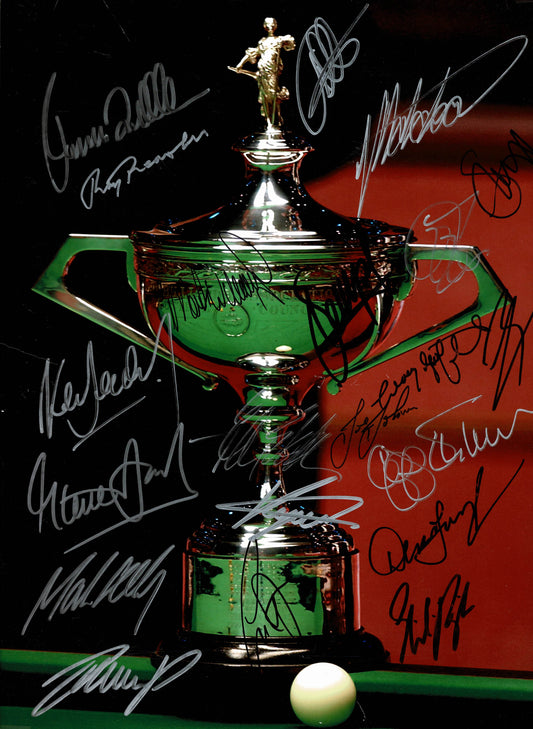 World Snooker Champions Trophy Signed Snooker Photo by 21 Champs In Person + Dealer COA