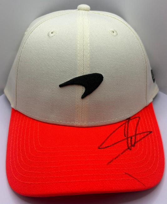 2025 British Grand Prix Winner Lando Norris Signed Contrast Orange McLaren F1 Cap + COA
