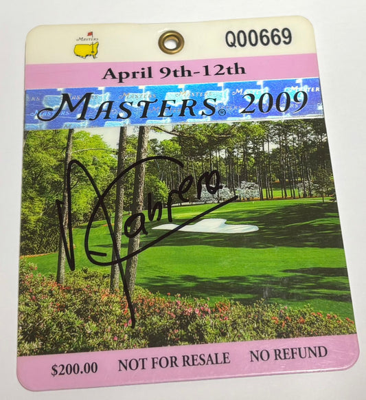 2009 Augusta Masters Ticket Signed by Winner Ángel Cabrera + Dealer COA
