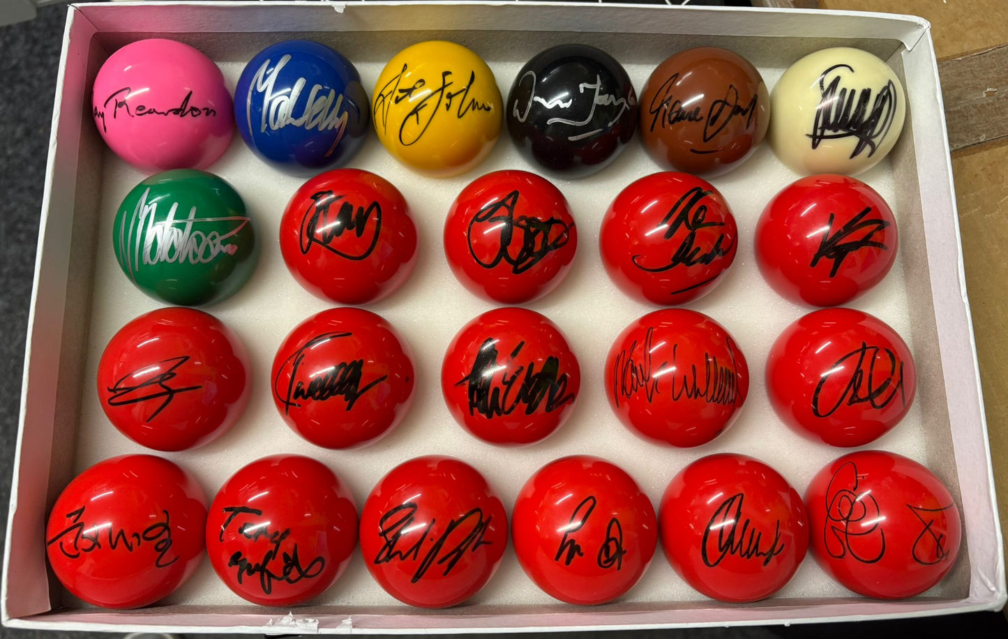 RARE Set 23 Crucible World Champions Signed Autograph Snooker Balls + Dealer COA