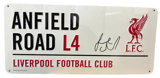 Jamie Redknapp Signed Liverpool FC Anfield Road Street Sign + Cert