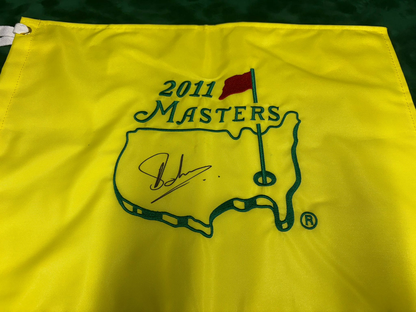 Charl Schwartzel Winner Signed 2011 Masters Golf Flag + Dealer COA