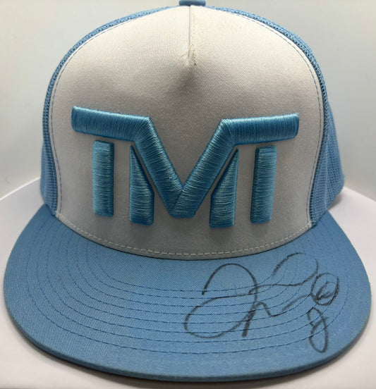 Floyd Mayweather Signed The Money Team (TMT) Official Blue & White Flat Brim Cap + Cert