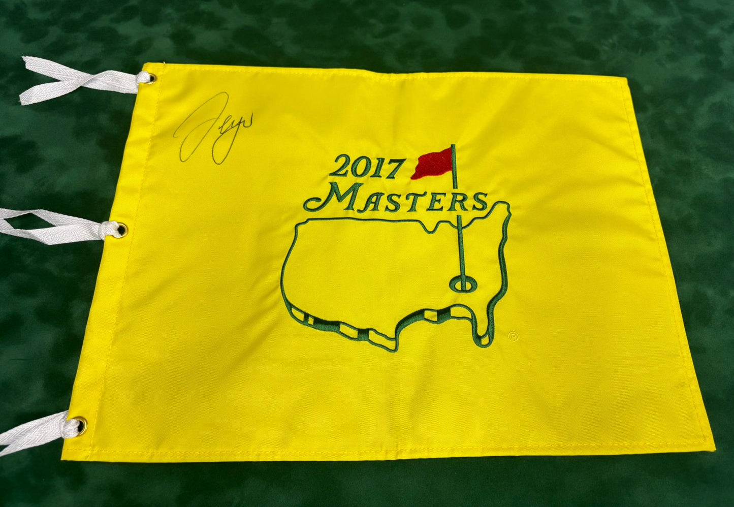 Sergio García Winner Signed 2017 Masters Golf Pin Flag + Dealer COA