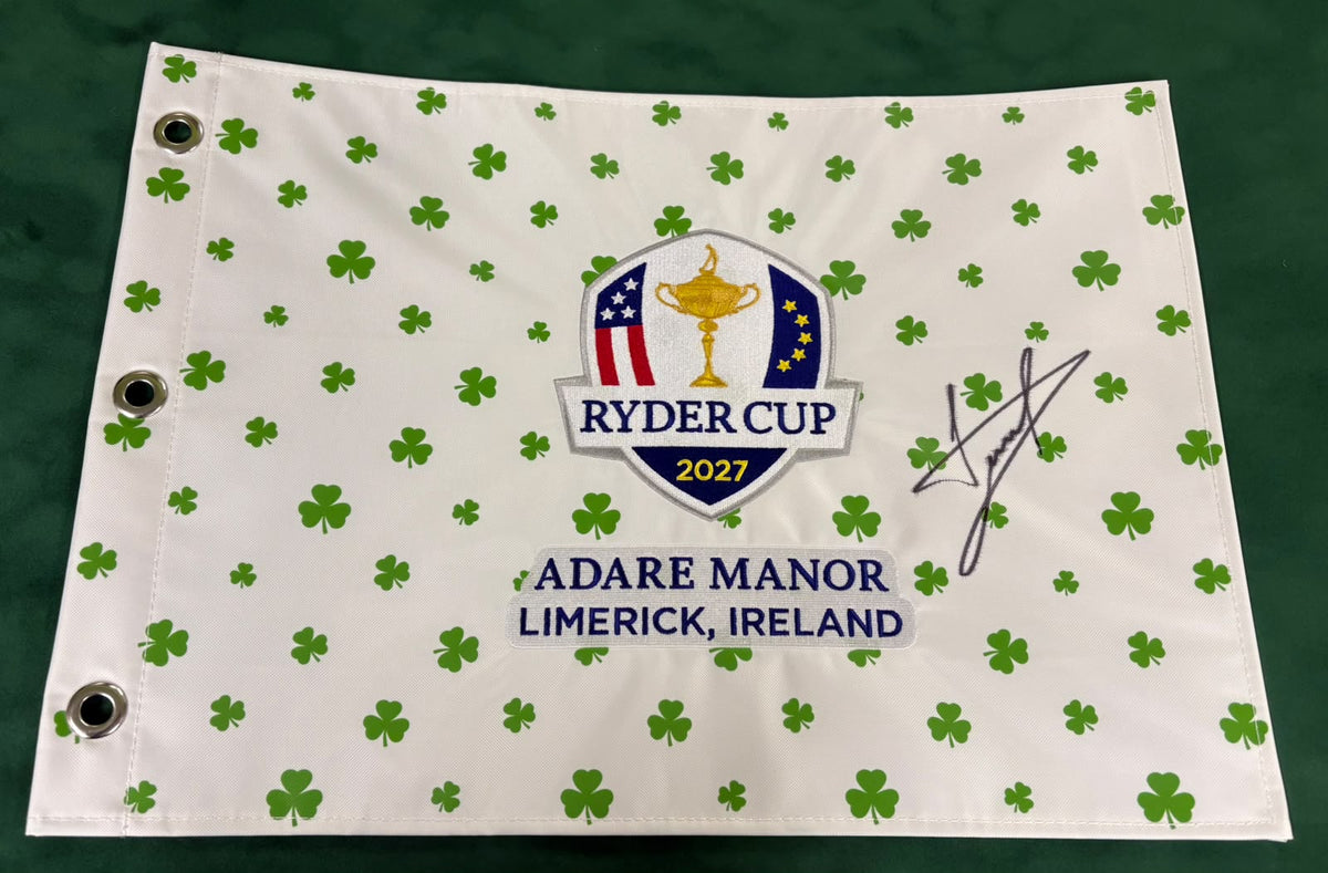 Luke Donald Signed 2027 Ryder Cup @ Adare Manor (Ireland) Golf Pin Flag + Cert