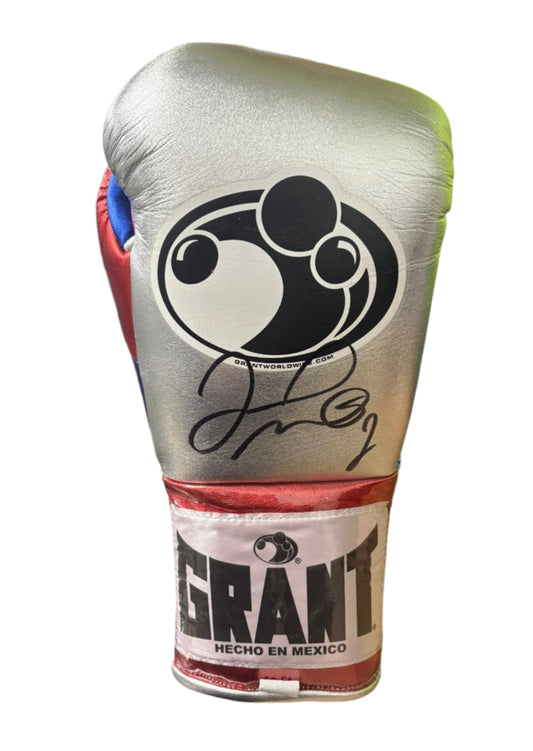 Floyd Mayweather Jr Signed Silver Grant Boxing Glove + Dealer COA
