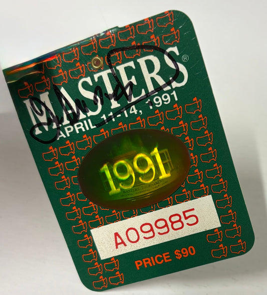1991 Augusta Masters Ticket Signed by Winner Ian Woosnam + Dealer COA