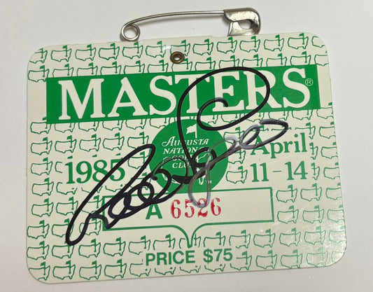 1985 Augusta Masters Ticket Signed by Winner Bernhard Langer + Dealer COA