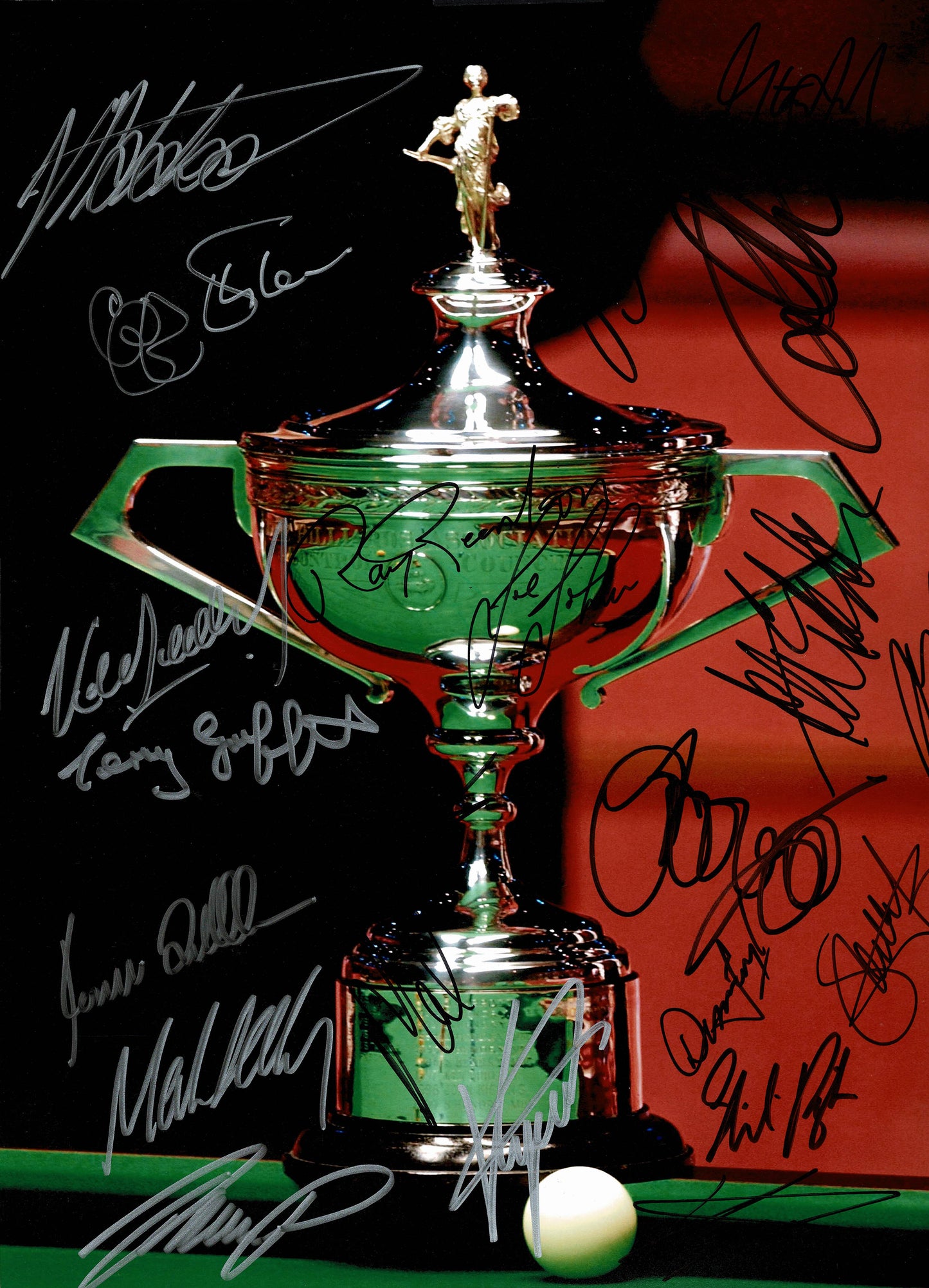 World Snooker Champions Trophy Signed Snooker Photo by 21 Champs In Person + Dealer COA
