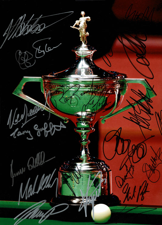 World Snooker Champions Trophy Signed Snooker Photo by 21 Champs In Person + Dealer COA
