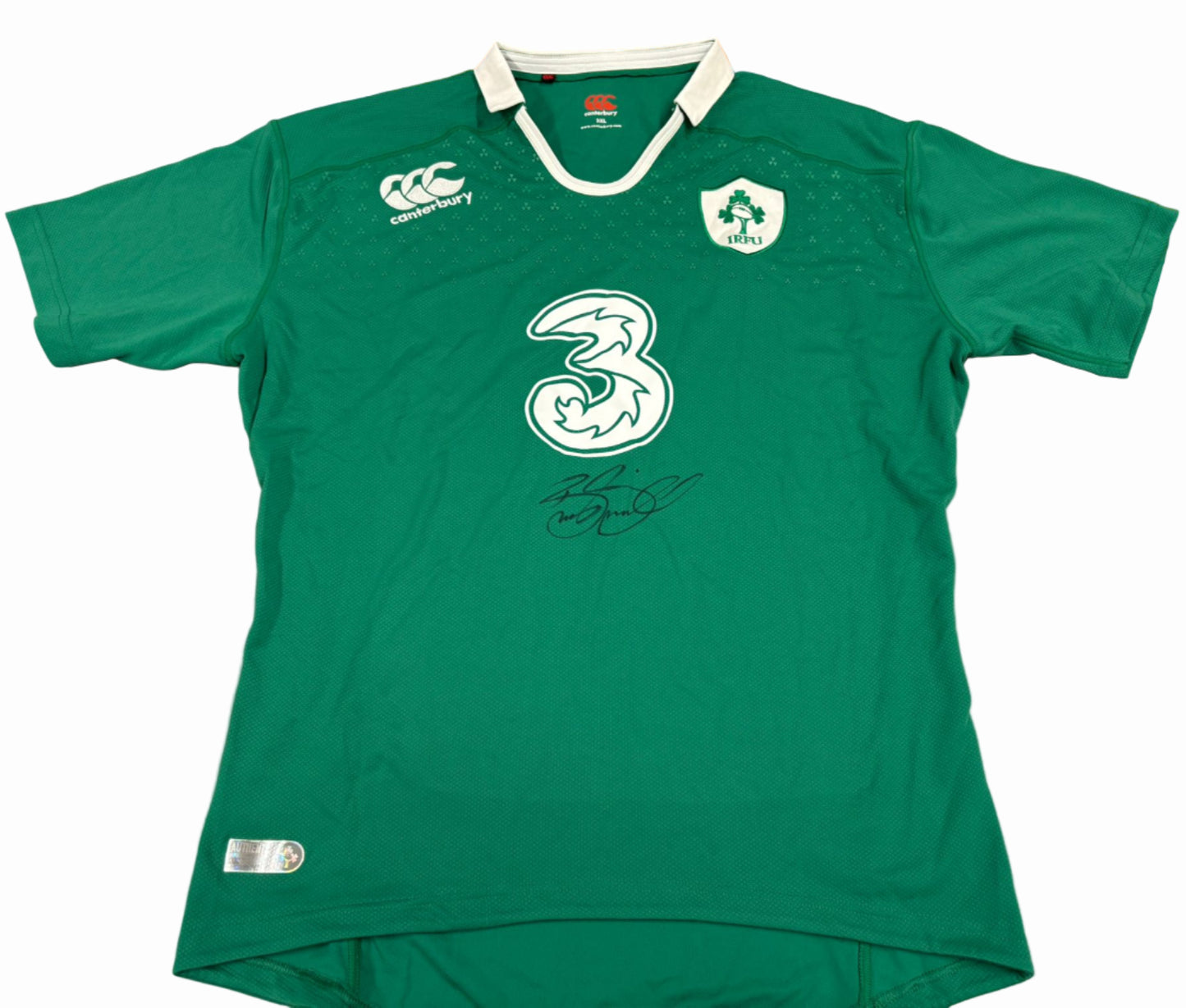 Rugby Legend Brian O'Driscoll Signed Canterbury 3 Ireland Rugby Shirt + Dealer COA