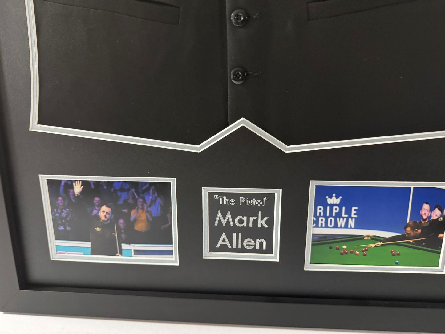 Mark Allen ‘The Pistol’ Snooker Star In Person Signed & Framed Waistcoat + COA