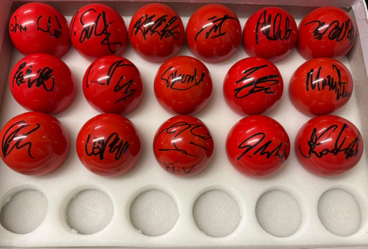 RARE Set of 32 Signed Red Snooker Balls by 2026 World Championship Players @ Crucible + COA