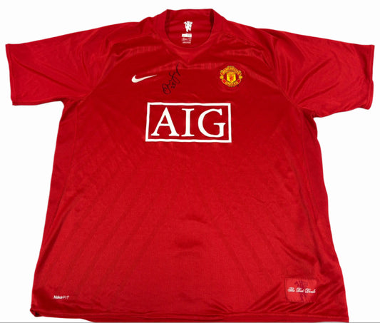 2007-08 Manchester United FC Home Shirt Signed by Danny Simpson #25 + Dealer COA