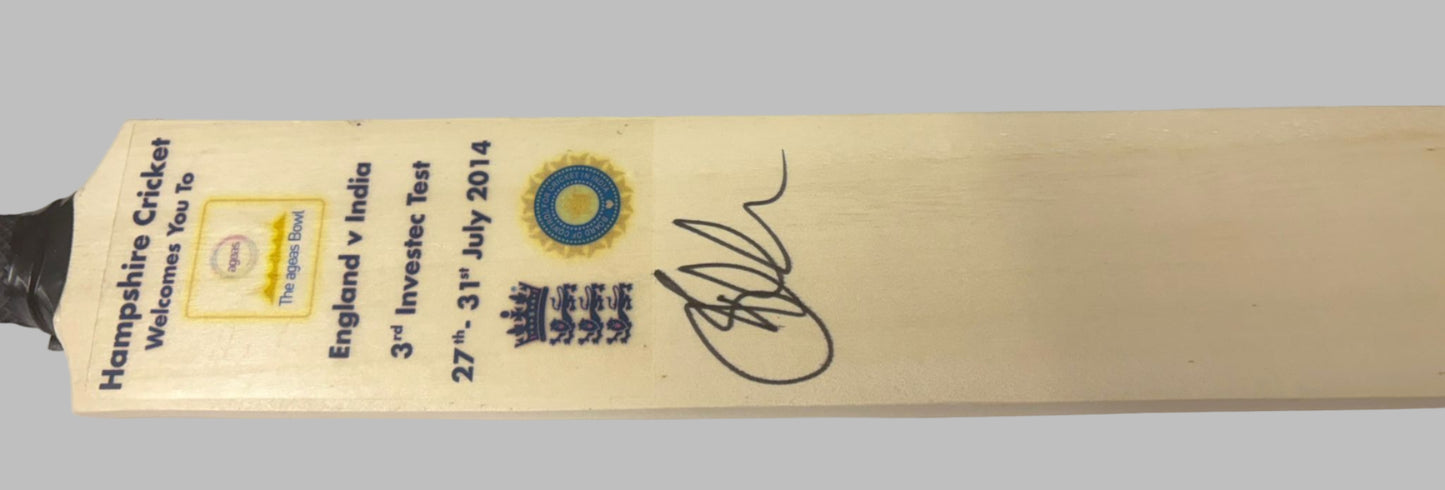 Cricket Player Jos Buttler Signed 2014 England vs India Test Series Mini Cricket Bat + Dealer COA