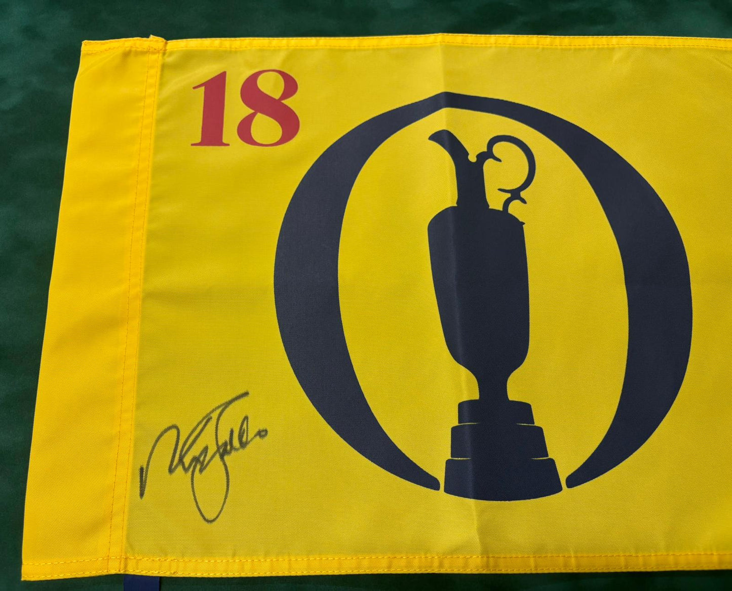 Sir Nick Faldo Three-Time Open Champion Signed Undated Golf Flag + Dealer COA