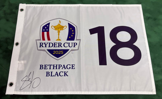 2025 Ryder Cup at Bethpage Black Golf Flag Signed by Shane Lowry + Dealer Cert