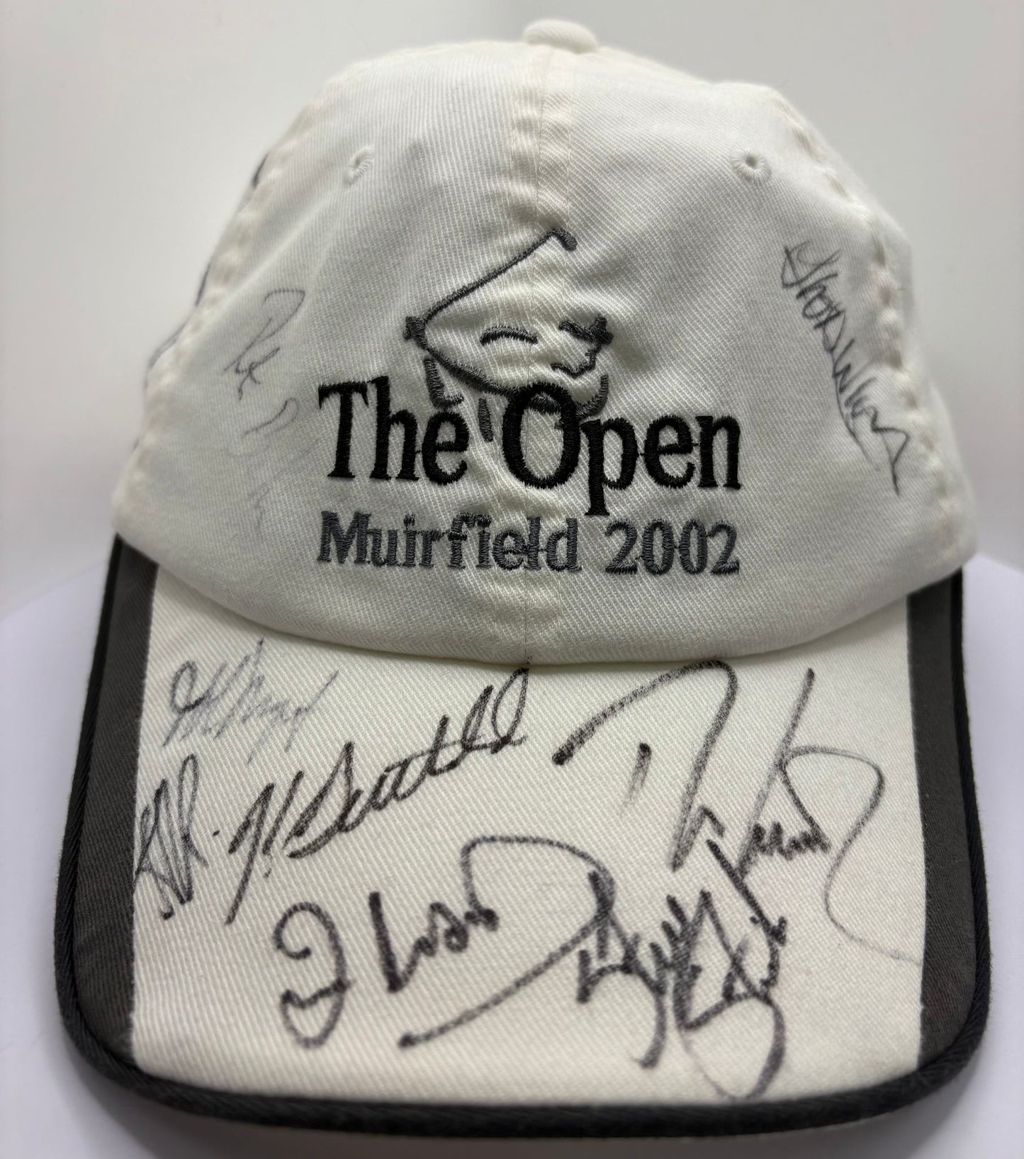 2002 Open at Muirfield Golf Cap Signed by 10 (Langer, Woosnam) + Dealer COA