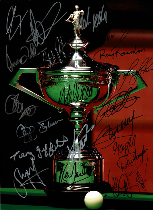 World Snooker Champions Trophy Signed Snooker Photo by 21 Champs In Person + Dealer COA