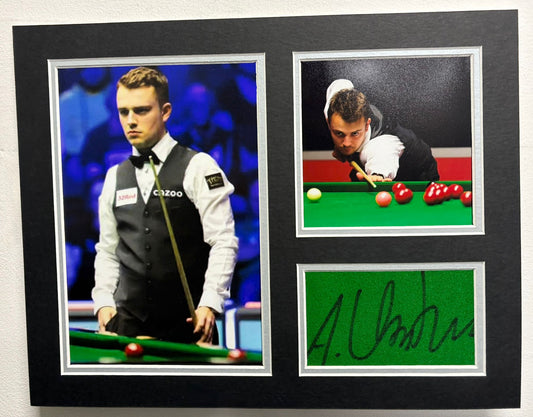 First Swiss Professional Snooker Player Alexander Ursenbacher Signed Baize Display + Cert