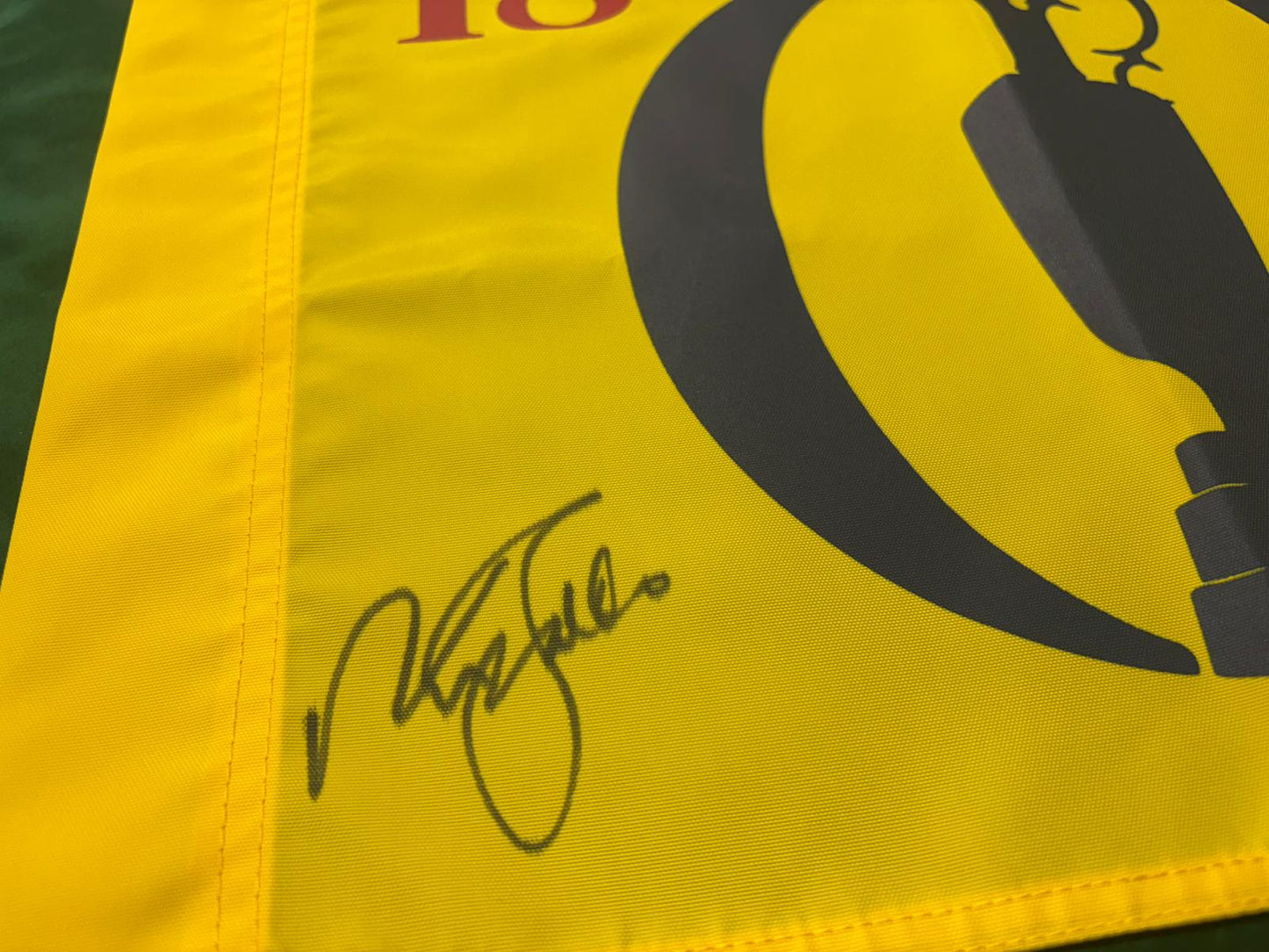 Sir Nick Faldo Three-Time Open Champion Signed Undated Golf Flag + Dealer COA