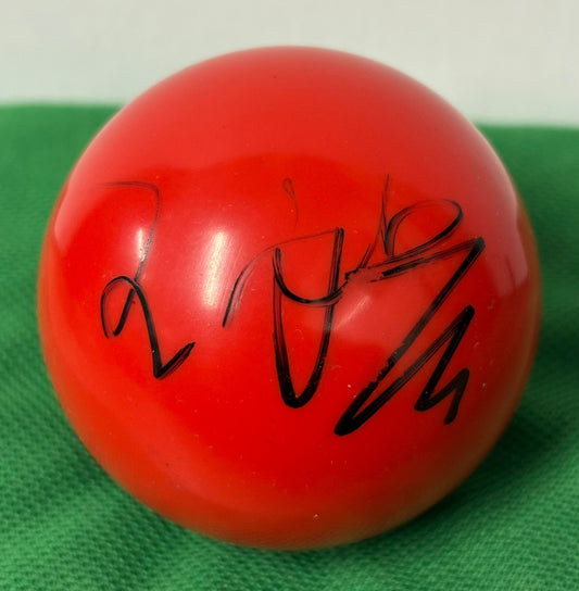 Chinese Snooker Player Wang Yuchen Signed Red Snooker Ball + Dealer COA