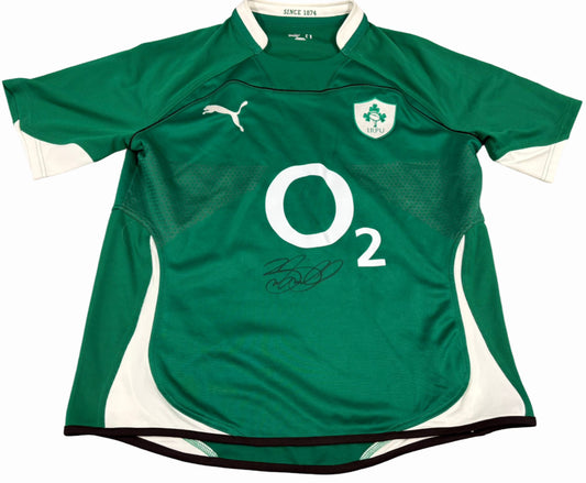Rugby Legend Brian O'Driscoll Signed Puma O2 Ireland Rugby Shirt + Dealer COA