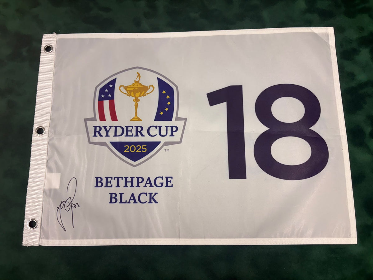 Justin Rose 5x Ryder Cup Champion Signed 2025 Bethpage Black Golf Flag + Cert