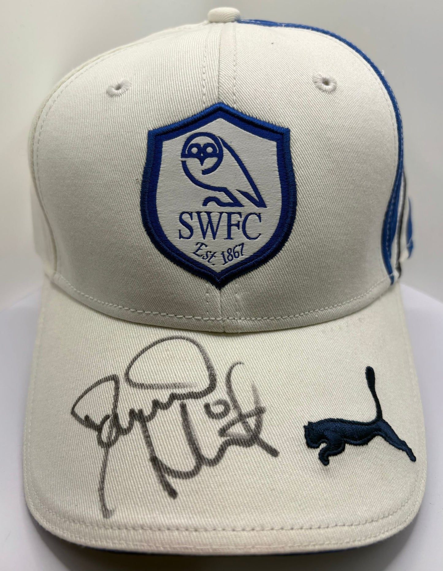 David Hirst- Sheffield Wednesday Signed SWFC Football Cap + Dealer COA