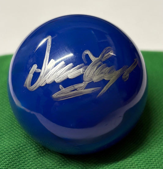 Dennis Taylor Signed BLUE Snooker Ball + Dealer COA