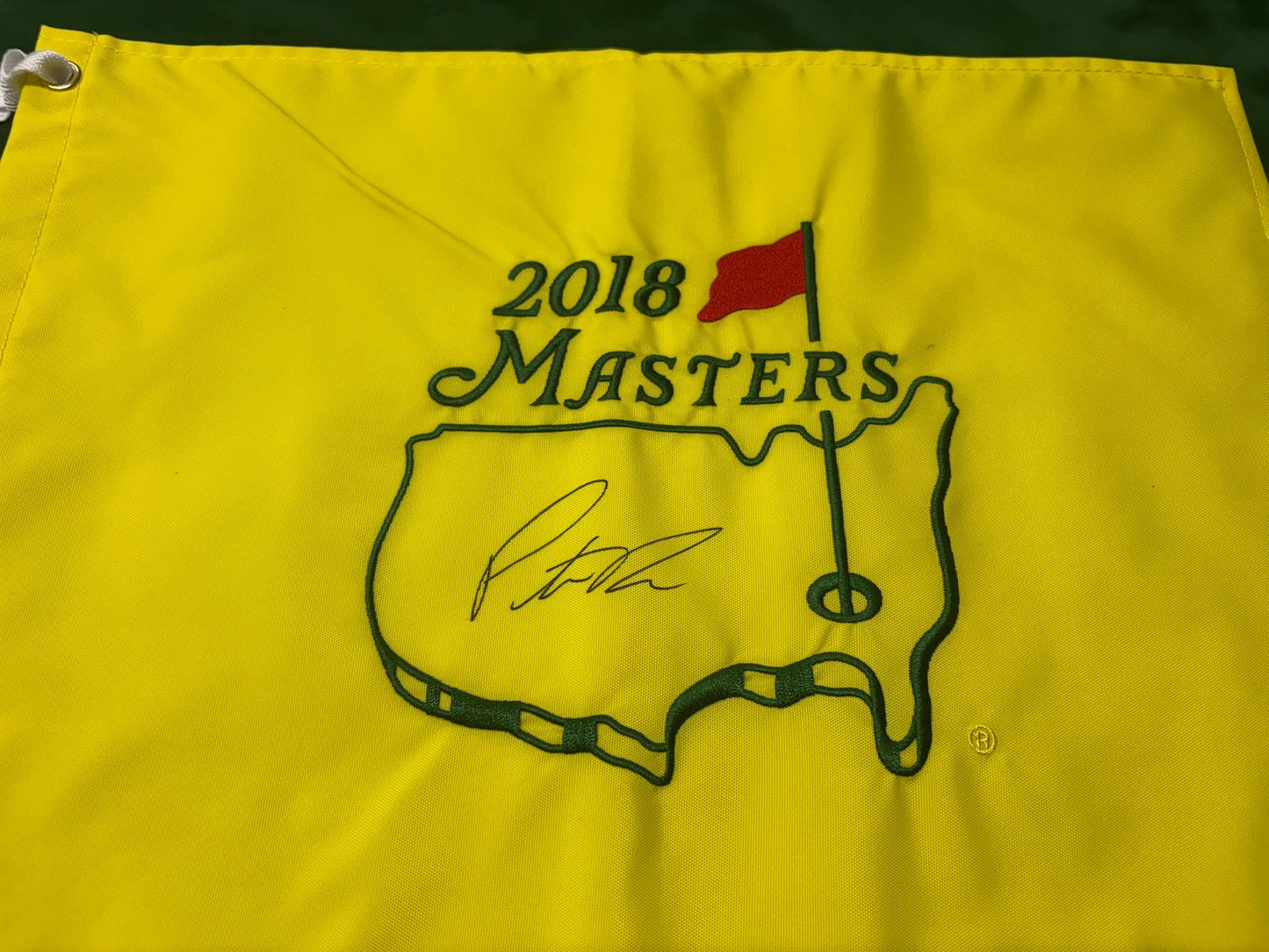 Patrick Reed 2018 Augusta Masters Champion Signed Golf Flag + Dealer Cert
