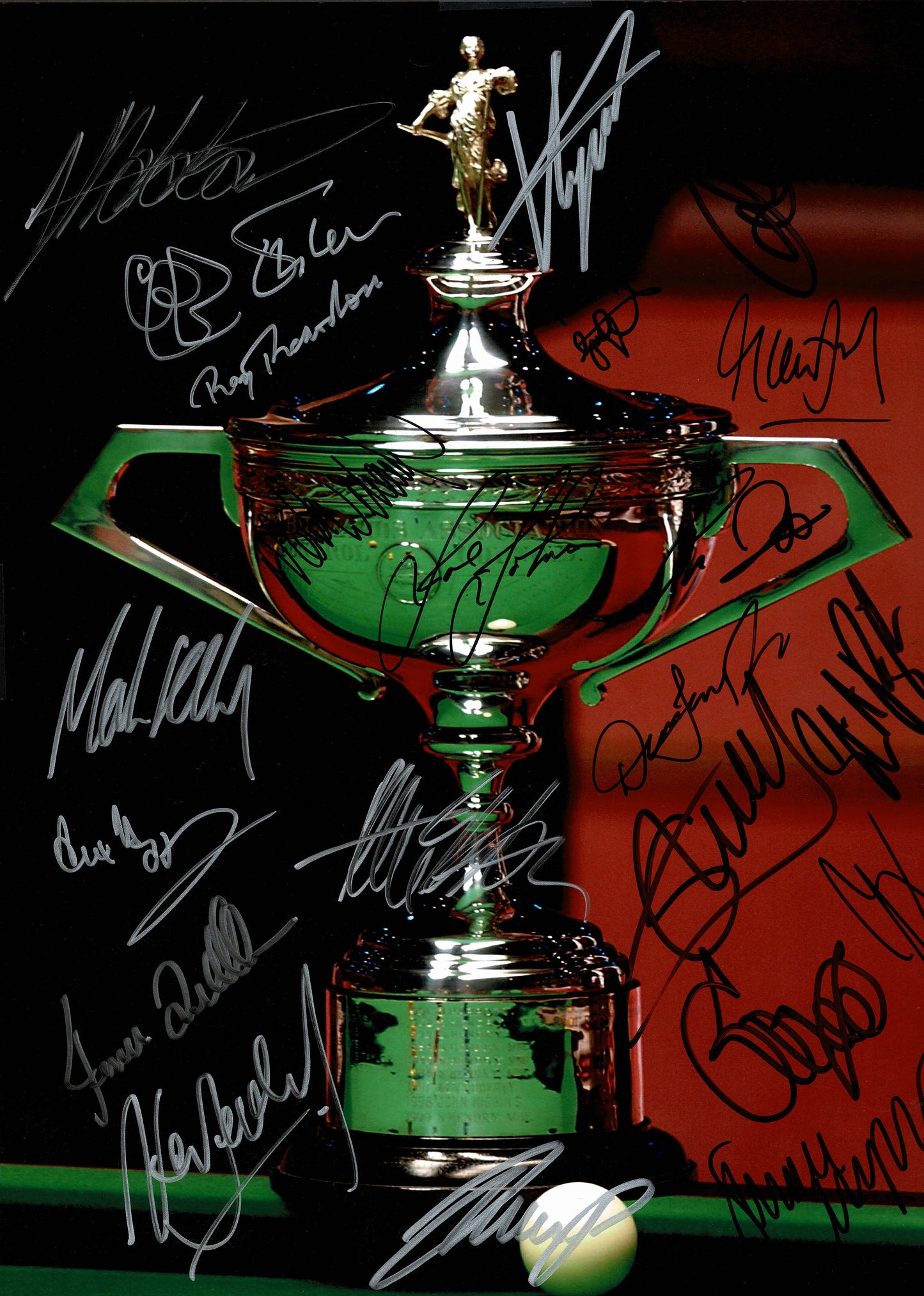 World Snooker Champions Trophy Signed Snooker Photo by 22 Champs In Person + Dealer COA