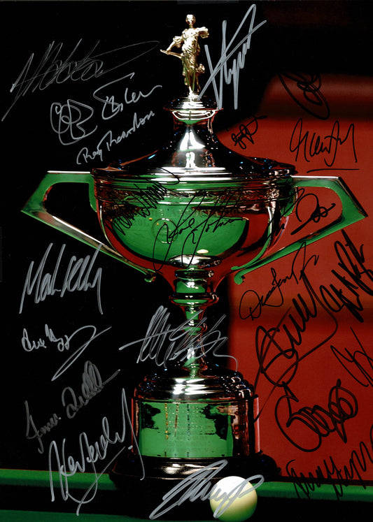 World Snooker Champions Trophy Signed Snooker Photo by 22 Champs In Person + Dealer COA