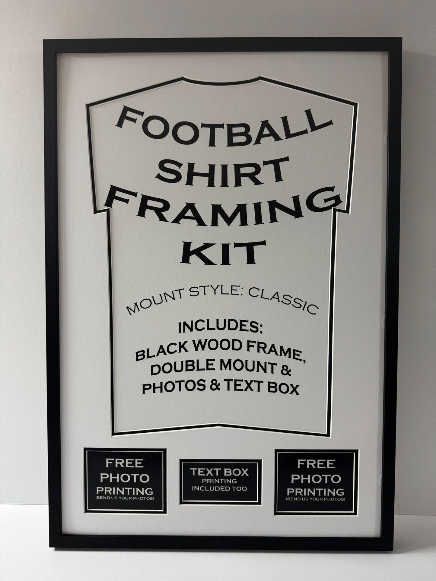 Football Shirt DIY Framing Kit 'Classic' inc Dbl Mount, Text Box & Photos