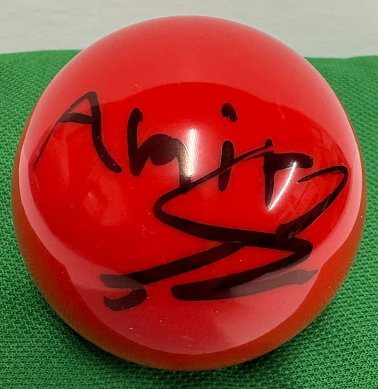 Amir Sarkhosh 3x Asian Snooker Championship Winner Signed RED Snooker Ball + Cert