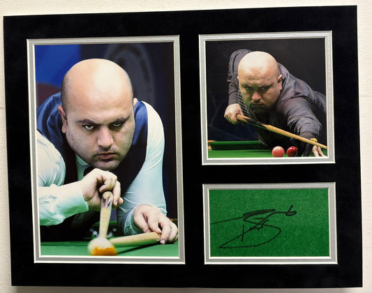 Amir Sarkhosh 3x Asian Snooker Championship Winner Signed Baize Display + COA