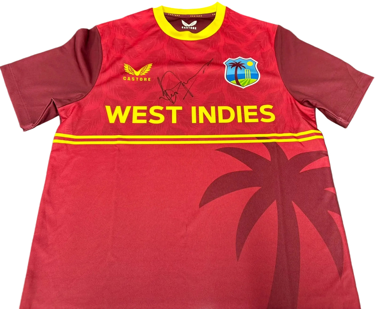 Brian Lara Signed Castore West Indies ODI Take Down Cricket Shirt + Dealer Cert