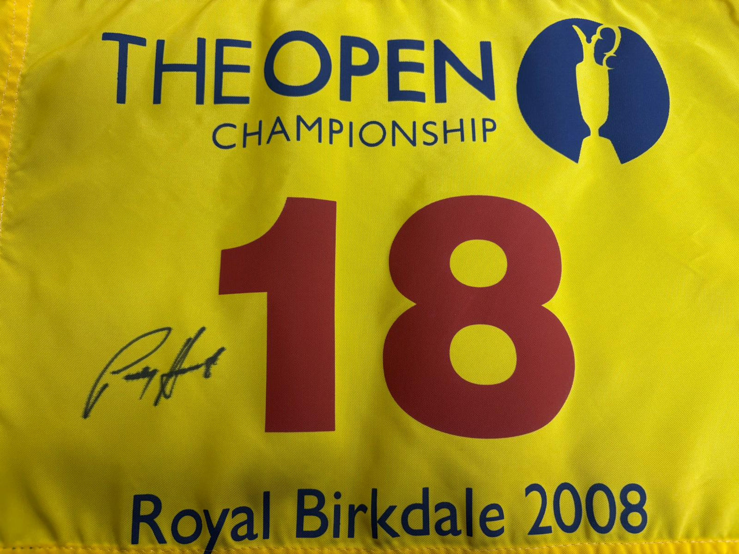 2008 Open at Royal Birkdale Golf Flag Signed by Winner Pádraig Harrington + Dealer COA