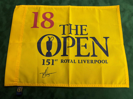 151st Open at Royal Liverpool Golf Flag Signed by Winner Brian Harman + Dealer COA