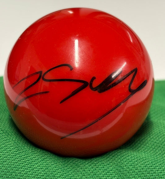 Zak Surety Signed RED Snooker Ball + Dealer COA