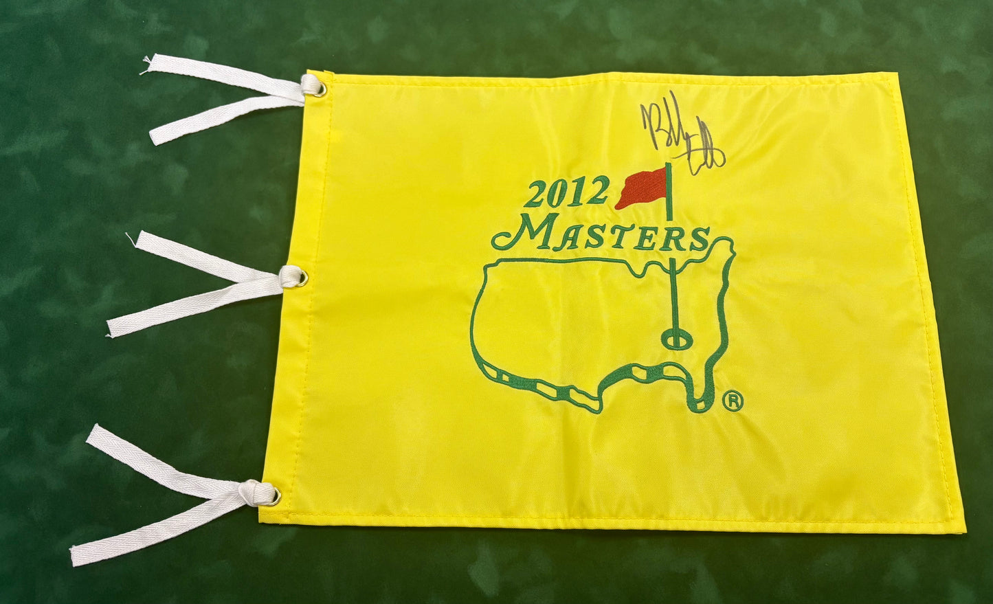 2012 Champion Bubba Watson Signed Masters Golf Flag + Dealer COA
