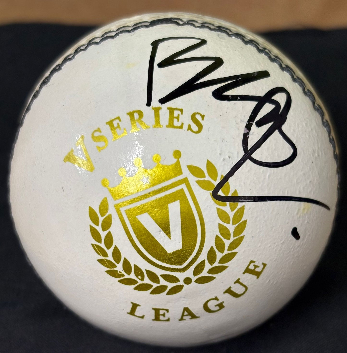 England & Durham Cricketer Brydon Carse Signed White Cricket Ball + Dealer COA
