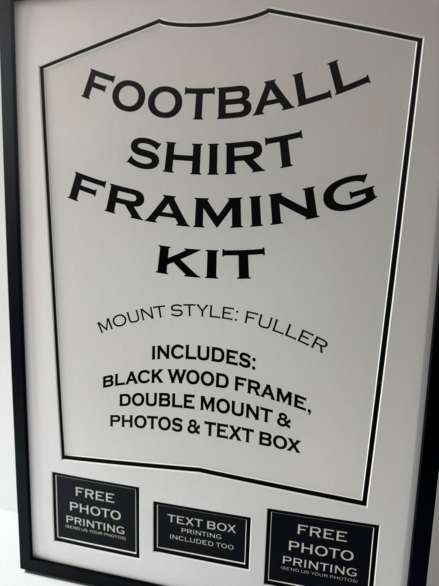 Football Shirt DIY Framing Kit 'Fuller' inc Dbl Mount, Text Box & Photos