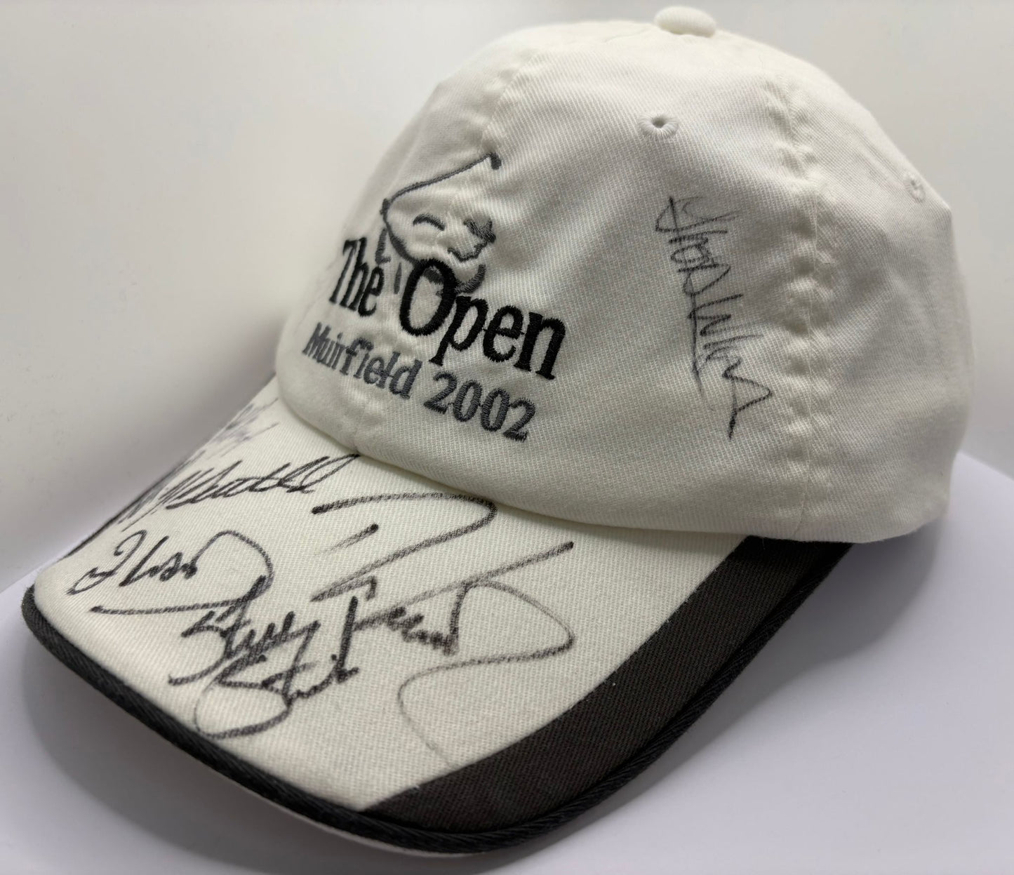 2002 Open at Muirfield Golf Cap Signed by 10 (Langer, Woosnam) + Dealer COA