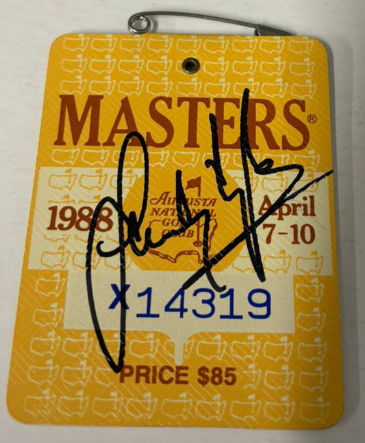 1988 Augusta Masters Ticket Signed by Winner Sandy Lyle + Dealer COA