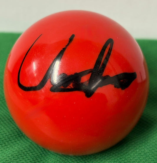 English Snooker Player Louis Heathcote Signed Red Snooker Ball + Dealer COA