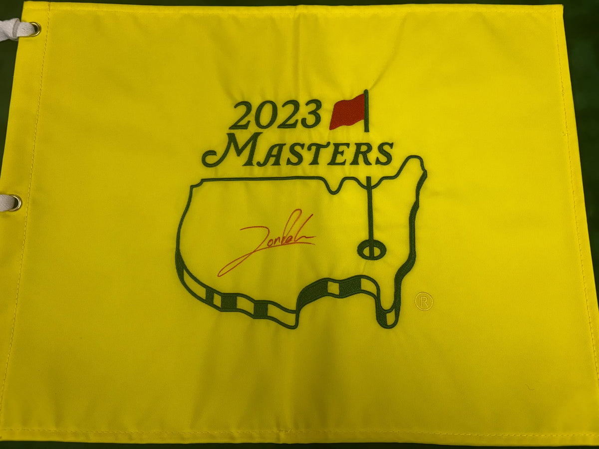 Jon Rahm 2023 Augusta Masters Champion Signed Golf Pin Flag + Dealer Cert