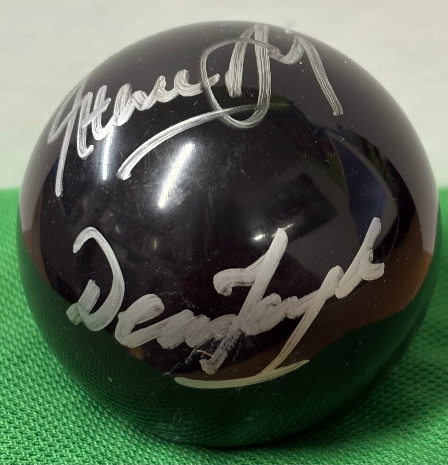 Snooker Legends Dennis Taylor & Steve Davis Signed Black Snooker Ball + Cert