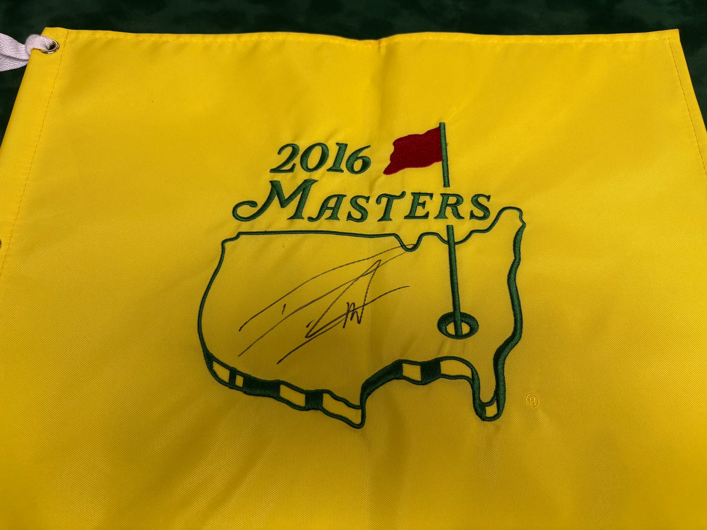 Champion Danny Willett Signed 2016 Augusta Masters Golf Flag + Dealer COA
