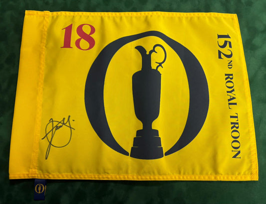 152nd Open at Royal Troon Golf Flag Signed by Winner Xander Schauffele + Dealer COA